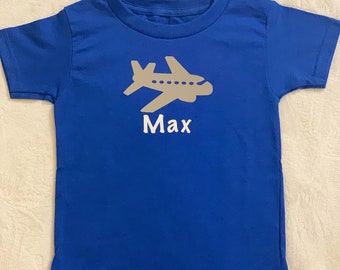 Kids Personalized Airplane Shirt, Airplane Shirt for Boys, Airplane Reflective Shirt, Kids Airplane Shirt, Airplane Birthday Toddler, Name