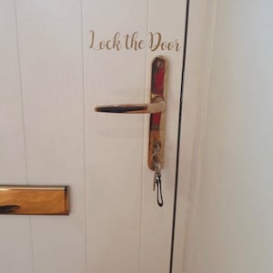 2 Please Lock the Door Decal Sign Wall DIY & Save Door Vinyl