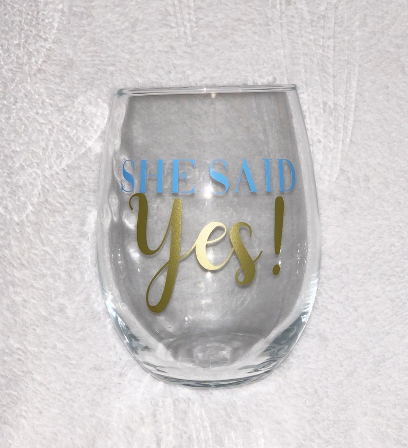 Bridal He asked Wedding Gift She said yes wine glass Just Engaged Personalized Engagement Gift Engaged Wine Glass Newly Engaged Gifts