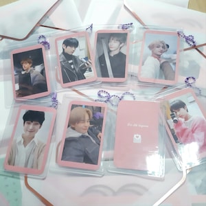 ENHYPEN; Paquete de San Valentín (#BeMyValentine), obsequios limitados // Tarjeta fotográfica con purpurina rosa Lovely Peach