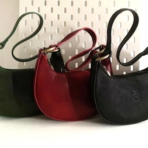 Handmade Italian Genuine Leather #000000 Black &#39;HER&#39; Shoulder Bag | Made in Italy