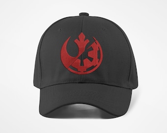 Starwars Rebel Alliance Galactic Empire Adult Red on Black Baseball Hat, Father Hat, Fathers Day Present, Christmas Gifts
