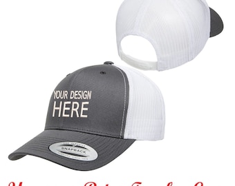 Sombrero Snapback Customer Trucker, Snapback Custom, Gorra de Camionero Retro Yupoong, Snapback Personalizado, Gorras de Malla Bordadas, Sombrero de 6 Paneles, Sombrero de Malla