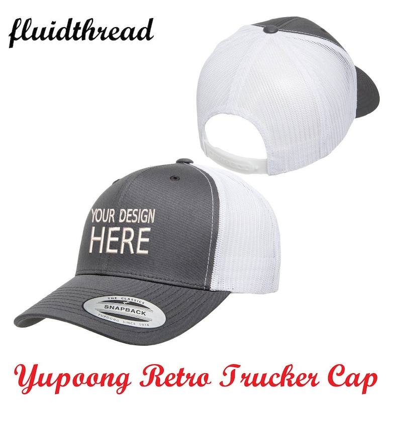 Custom Trucker Snapback Hat, Snapback Custom, Yupoong Retro Trucker Cap, Personalized Snapback, Embroidered Mesh Caps, 6 Panel Hat, Mesh Hat image 1