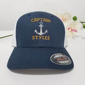 Captain Hat | Personalized Captain Baseball Cap | Custom Captain Hats Anchor | Personalized Captain Hat | Gift for Captain | Trucker Hat