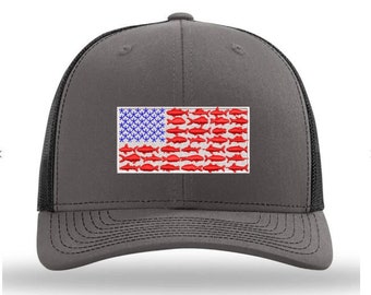 Fish Flag | USA Fish Flag | Fishing Hat | American Fish Flag