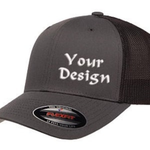 Sombreros Flexfit Trucker / Sombrero ajustado con bordado personalizado / Gorras trucker / Sombreros Trucker para hombres / Sombrero personalizado para mujeres / Flexfit 6511 Trucker