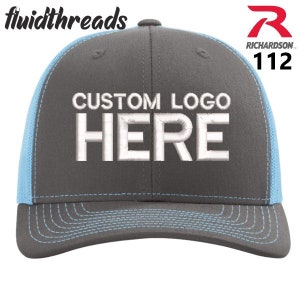 Richardson 112 aangepaste geborduurde hoeden met uw logo / Trucker Hat / Design Richardson Hats - Snapback Trucker Hat - Custom Logo Hat