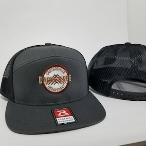 Custom 7 Panel Trucker Hat | Custom 7 Panel Hat | FLAT BILL Custom Embroidered Hat | Embroidered Company Logo | Personalized Logo Flatbill