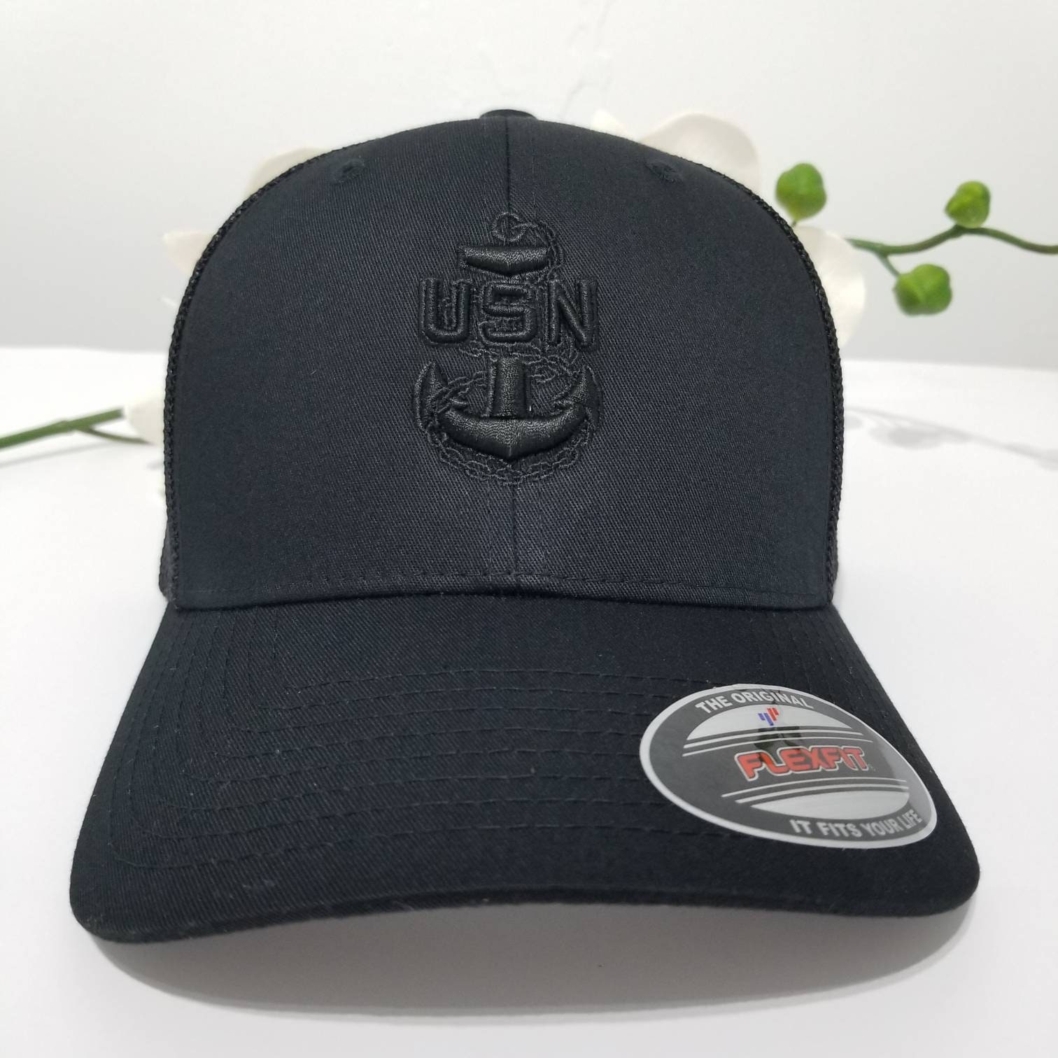 US Navy Chief Hat Hats Cap USN - Trucker USN Navy Flexfit Hat Trucker 6511 Flexfit Dad Etsy