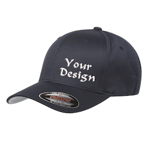 Flexfit Custom Logo Hats | Company Logo Hat | Embroidered Patch | Custom Embroidered Patch Hats, Personalized Mens Hats