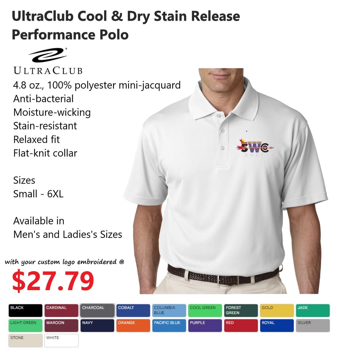 UltraClub Men's Cool & Dry Sport Performance Tee - Moisture-Wicking Polyester, Athletic Fit, Charcoal (5XL) - View #14