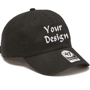 47 Brand Custom Hats | 47Brand Embroidered Hats | 47 Brand Custom logo Hats | Black Hat Embroidered Custom Baseball Cap