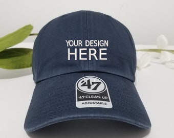 47 Brand Hut | 47 Brand Custom Hüte | Navy 47Brand Bestickte Hüte | 47 Brand Custom Logo Navy Hüte | Navy Hut | 47 Custom Baseball Cap