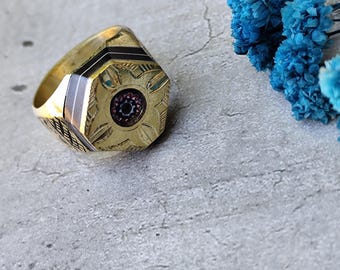 豊富な商品から Brass Etched and Etsy - Ring Tuareg Copper アクセサリー