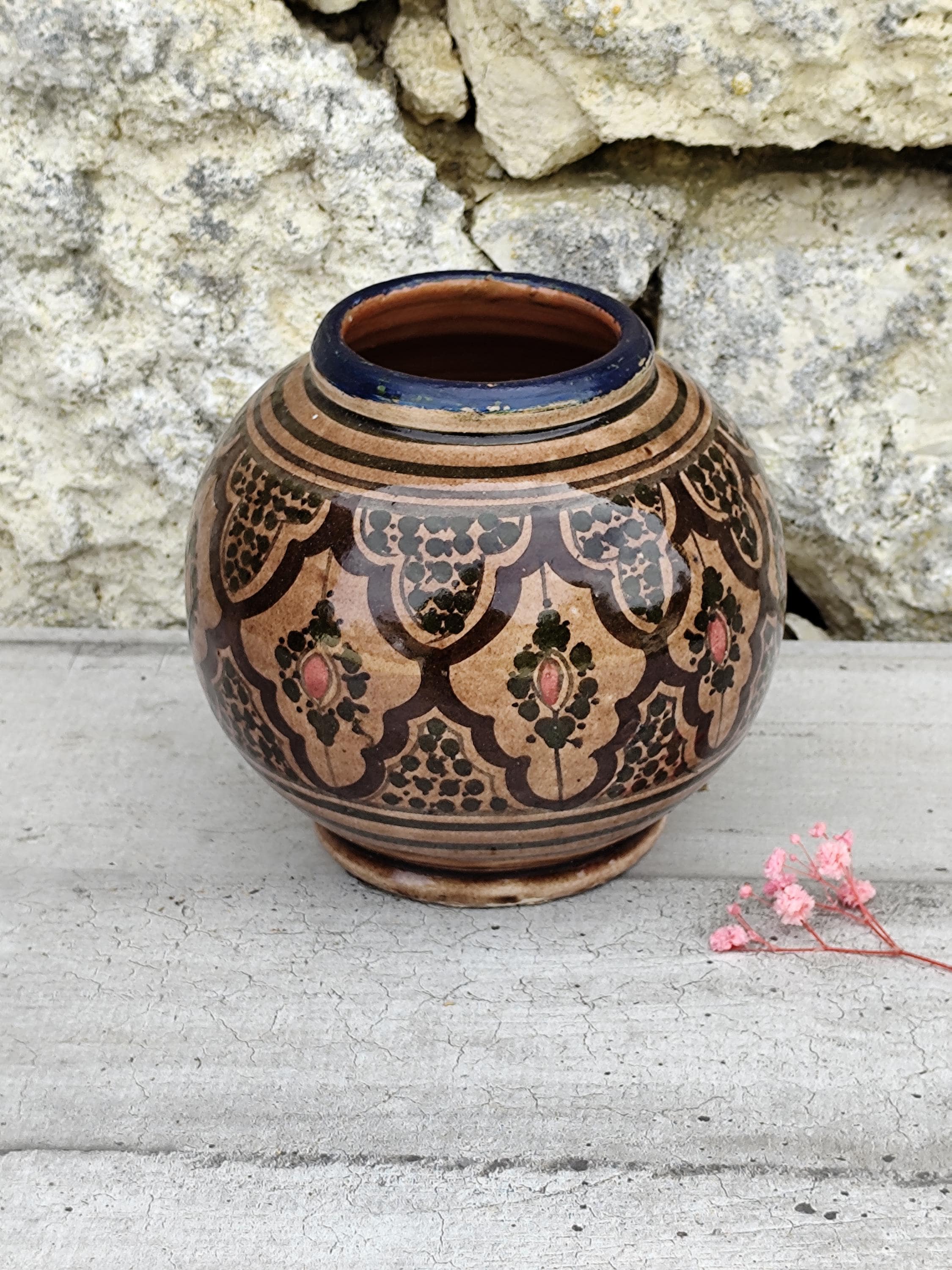 Vase En Majolique Polychrome. Giovanni Mollica Naples 19ème