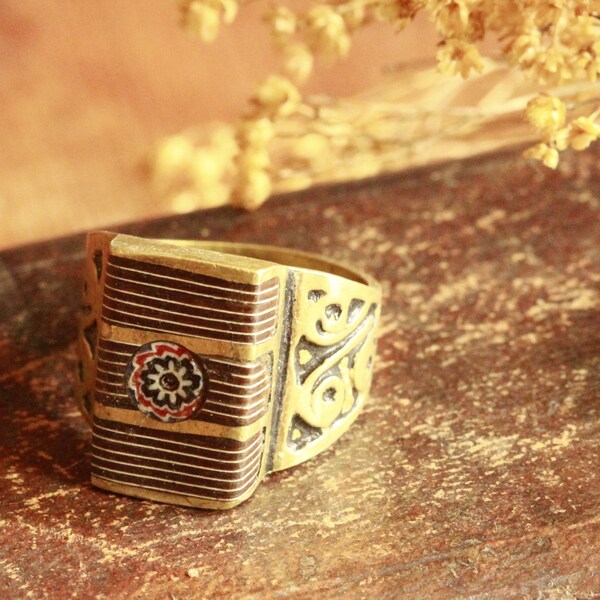 ancienne bague touareg millefiori