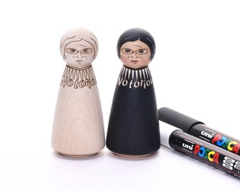 DIY peg doll coloring kit (Unpainted RBG doll), gifts for kids, gifts for mom, nursery decor