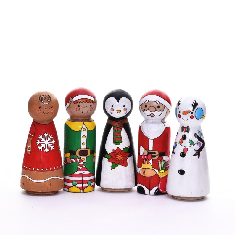 Christmas UNFINISHED Peg Doll Set DIY Kit Learning Crafts Etsy