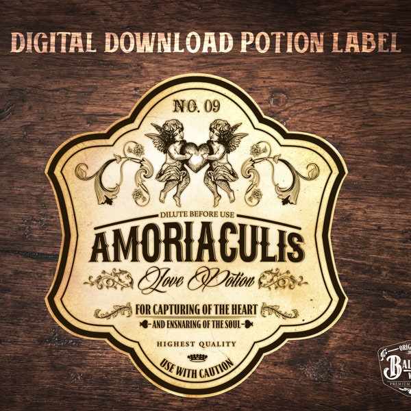 Digital Download | Amoriaculus Love Potion Label | Download and Print