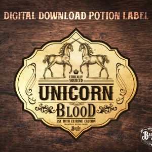 Digital Download | Unicorn Blood Potion Label | Download and Print