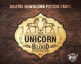 Digital Download | Unicorn Blood Potion Label | Download and Print