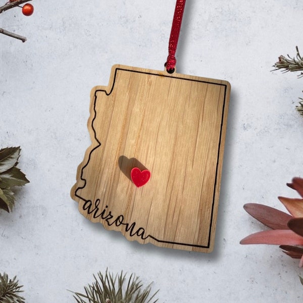 Arizona Love Ornament / Customized Gift / Personalized Ornament / Your message here / Keepsake / Gift for friend / Gift for family