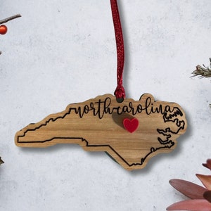 North Carolina Love Ornament / Customized Gift / Personalized Ornament / Your message here / Keepsake / Gift for friend / Gift for family