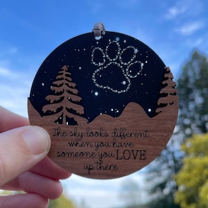 Personalized Pet Memorial Ornament, Dog Memorial Christmas Ornament, Pet Loss Keepsake, Pet Sympathy Gift, Dog Memorial, Black Night Sky