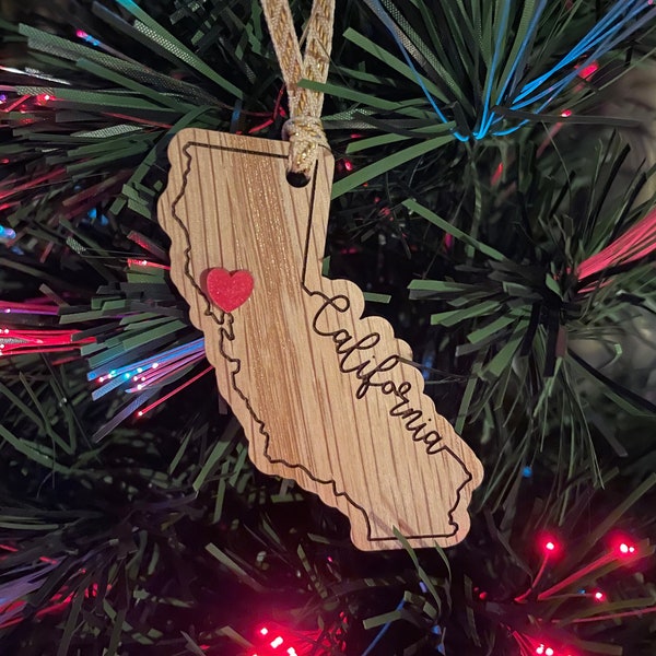 California Love Ornament / Customized Gift / Personalized Ornament / Your message here / Keepsake / Gift for friend / Gift for family