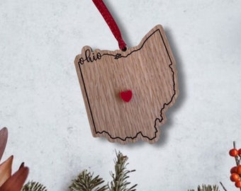 Ohio Love Ornament / Customized Gift / Personalized Ornament / Your message here / Keepsake / Gift for friend / Gift for family