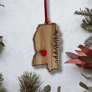 Mississippi Love Ornament / Customized Gift / Personalized Ornament / Your message here / Keepsake / Gift for friend / Gift for family