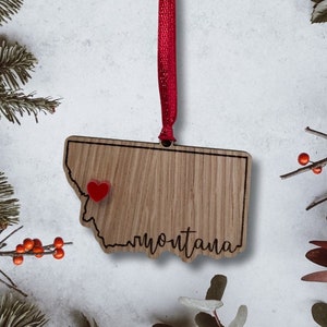 Montana Love Ornament / Customized Gift / Personalized Ornament / Your message here / Keepsake / Gift for friend / Gift for family