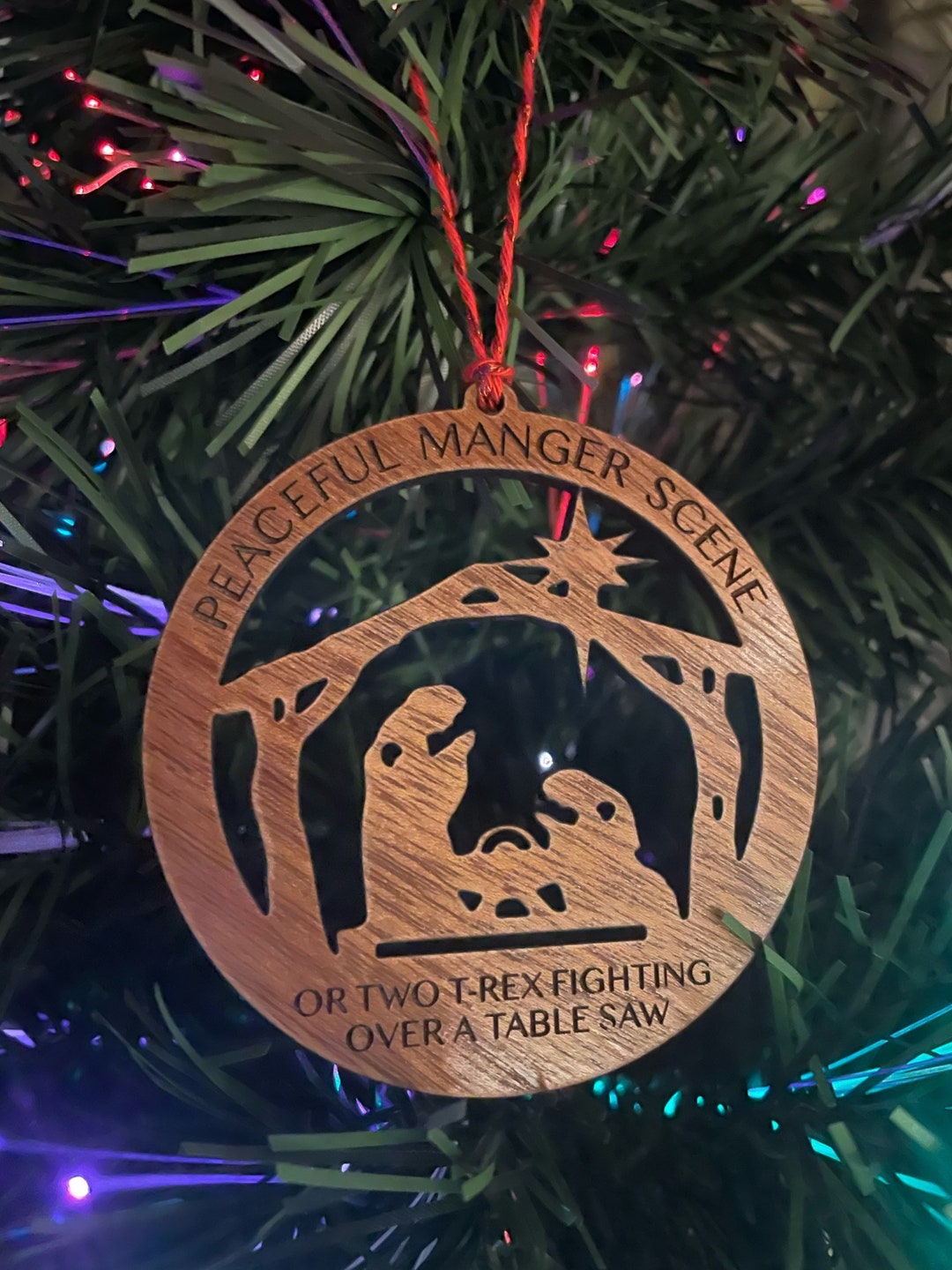 Nativity or Trex Holiday Ornament Etsy