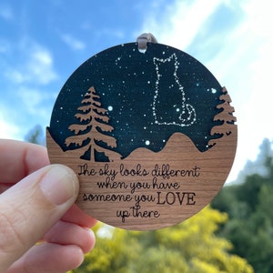Cat Memorial Ornament, Cat Memorial Christmas Ornament, Pet Loss Keepsake, Pet Sympathy Gift, Cat Memorial, Black Night Sky
