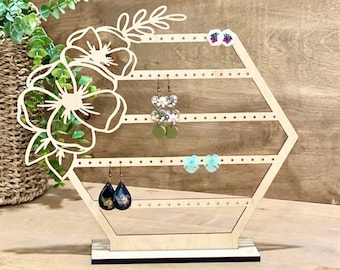 Jewelry Display with Stand | Earring Holder with Stand | Earring Display | Rustic Earring Display | Earring Holder with Base