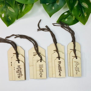 Personalized Engraved Wood Gift Tags - Multi-Size