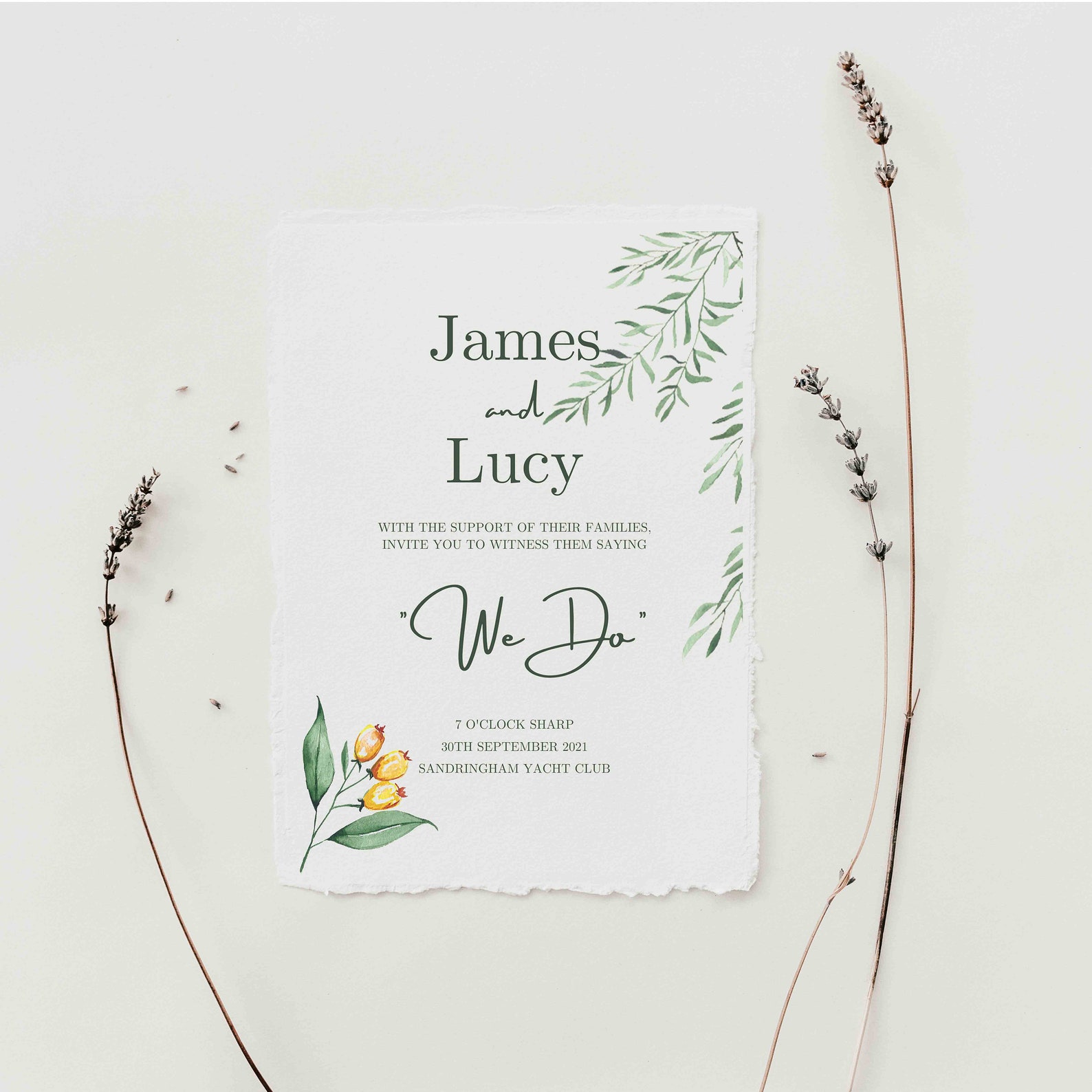 Editable Digital Invitation Set/yellow Invitation Suite/native