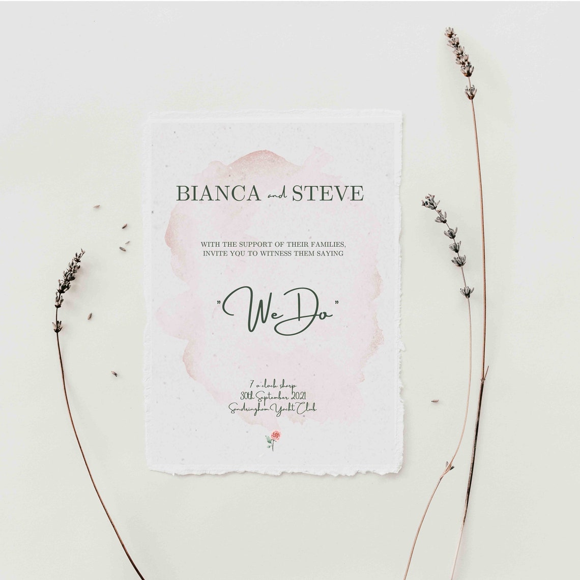 Editable Digital Wedding Invitation Set/blush Rose Invitation Suite