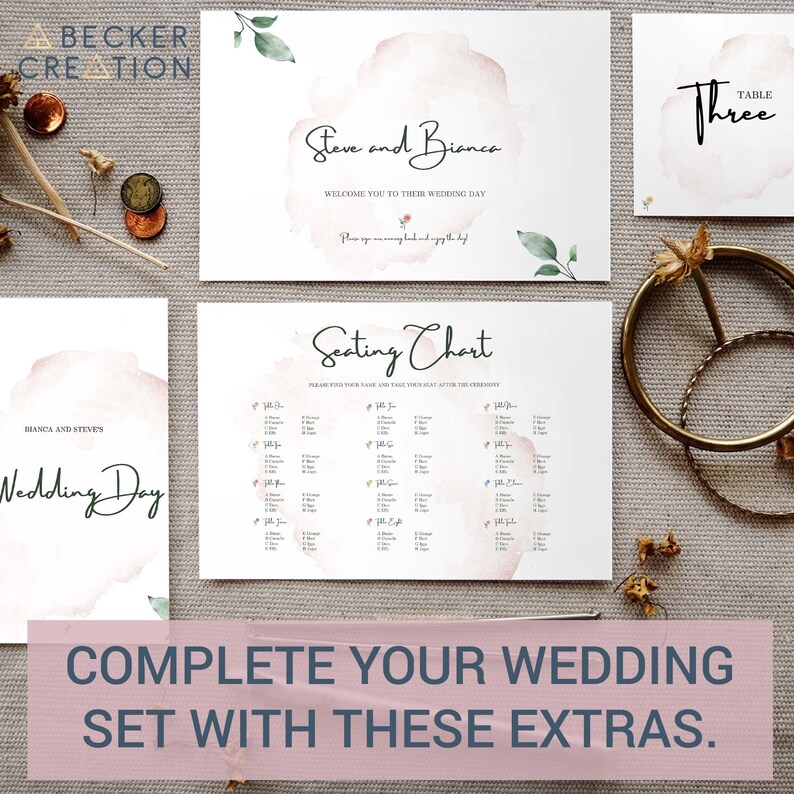 Editable Digital Wedding Invitation/Blush Rose Invitation 5x7/Floral Rose Engagement/Canva Template Announcement Card/SKUEBR image 7