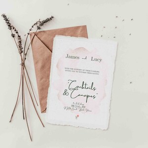 Editable Digital Wedding Invitation/Blush Rose Invitation 5x7/Floral Rose Engagement/Canva Template Announcement Card/SKUEBR image 1