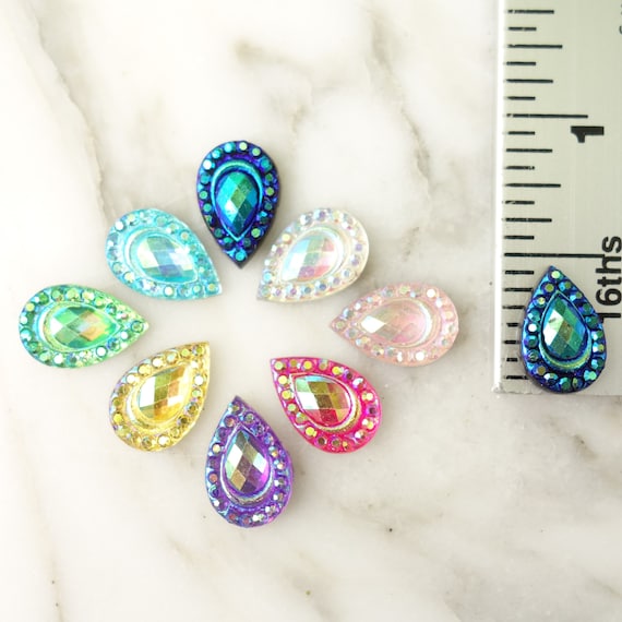 Resin Cab - Teardrop Large, Peacock Eye Resin Cab - Teardrop Large, Peacock Eye
