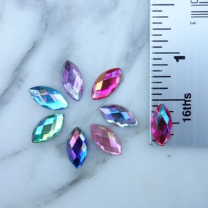 50pcs- 6x12 AB Flatback Gem. Horse Eye/ Navette /Marquise