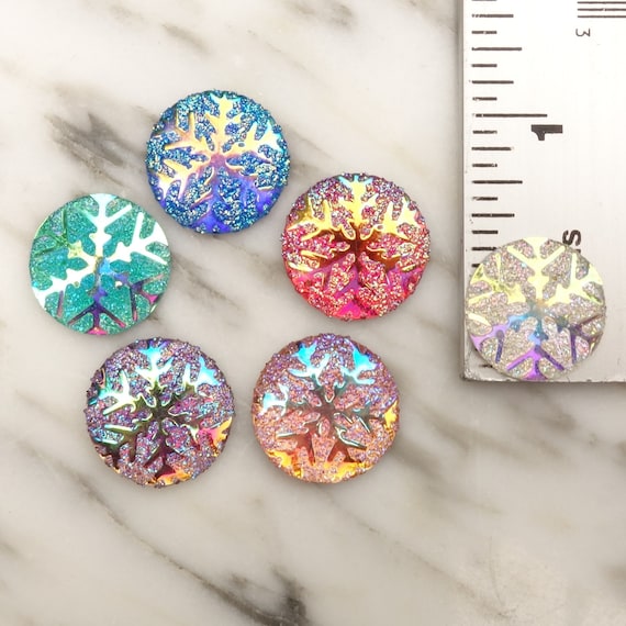 Resin Cab - Horse Eye Large, Snowflake Resin Cab - Horse Eye Large, Snowflake