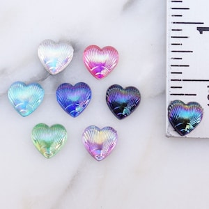 20 stuks - 8 mm AB gegroefde schelp plaksteen hars hart cabochon, assortiment van 21 stuks