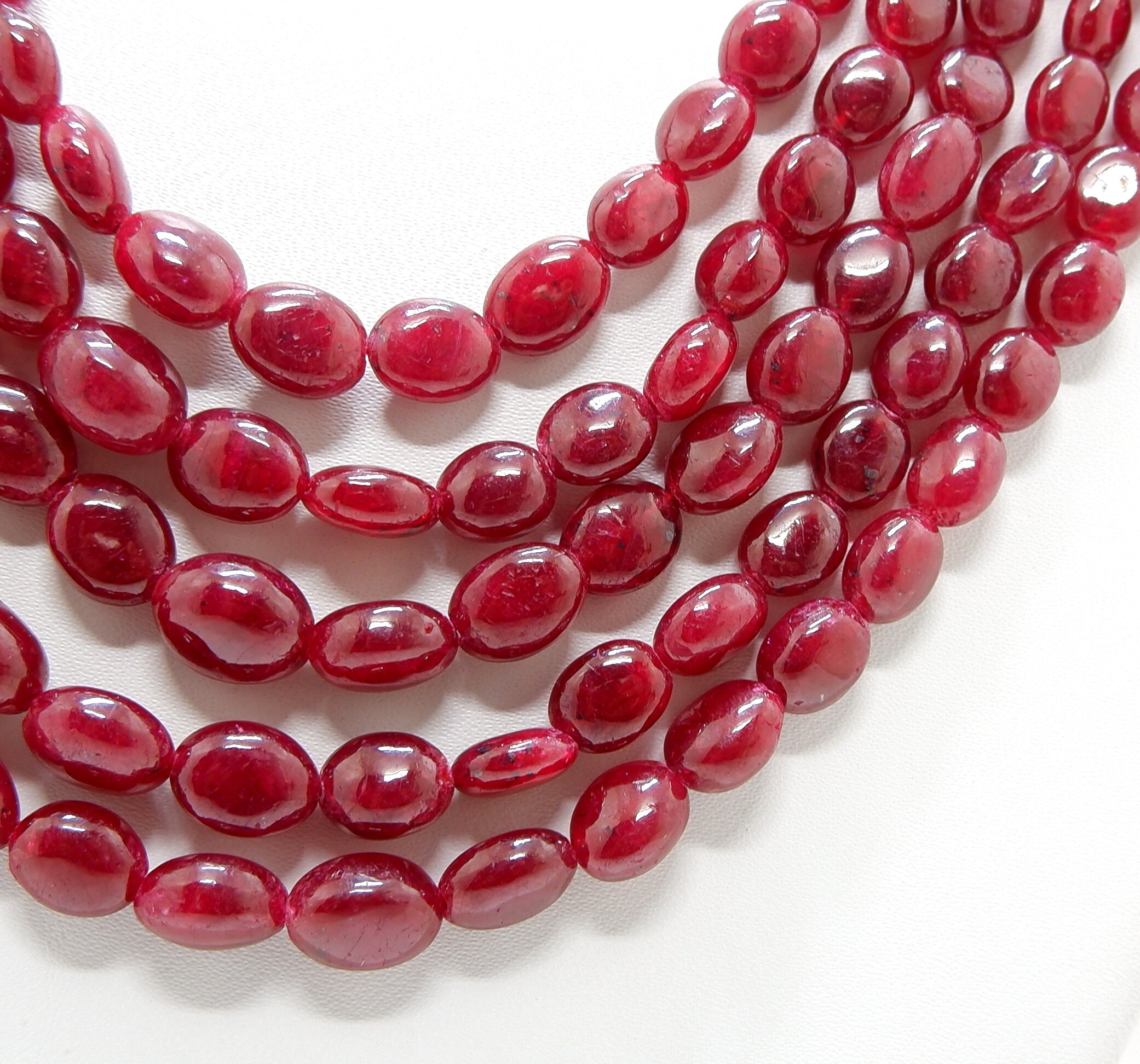 Natural African Ruby Oval Shape Beads Necklace Ruby Beads Etsy UK