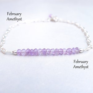 Dainty Amethyst Bracelet, Amethyst Jewelry, February Birthstone, February Gemstone, 14K gold filled, her birthday gift, gold purple bracelet