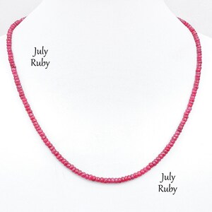 Ruby Necklace for Women in Silver & 14K Gold, Birthday Gift for Her, Dainty Red Ruby Necklace, Ruby Gold Necklace, July Birthstone Necklace