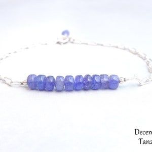 Tanzanite Bracelet | Tanzanite Gemstone Beads Bracelet, Natural Tanzanite Jewelry | December Birthstone Jewelry, Gift for her, Gift for wife
