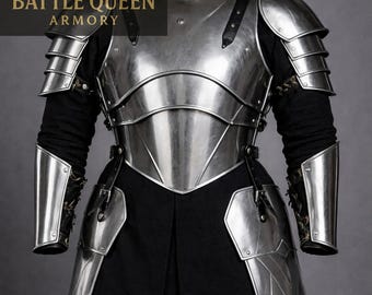 Handcrafted Steel Knight Half Armor, Medieval Handmade Cosplay Costume, LARP And Reenactment Set